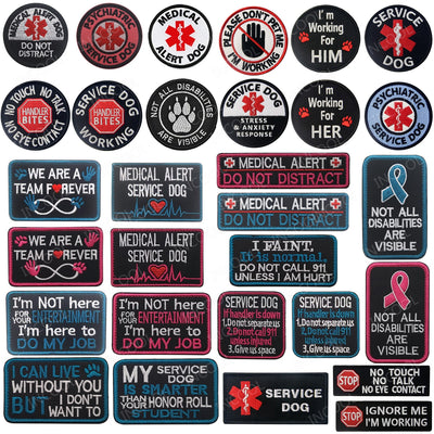 Embroidered Patches EMT Medic Medical Service Dog Patch Working Training Dog PTSD K9 Military Tactical Patches Embroidery Badges