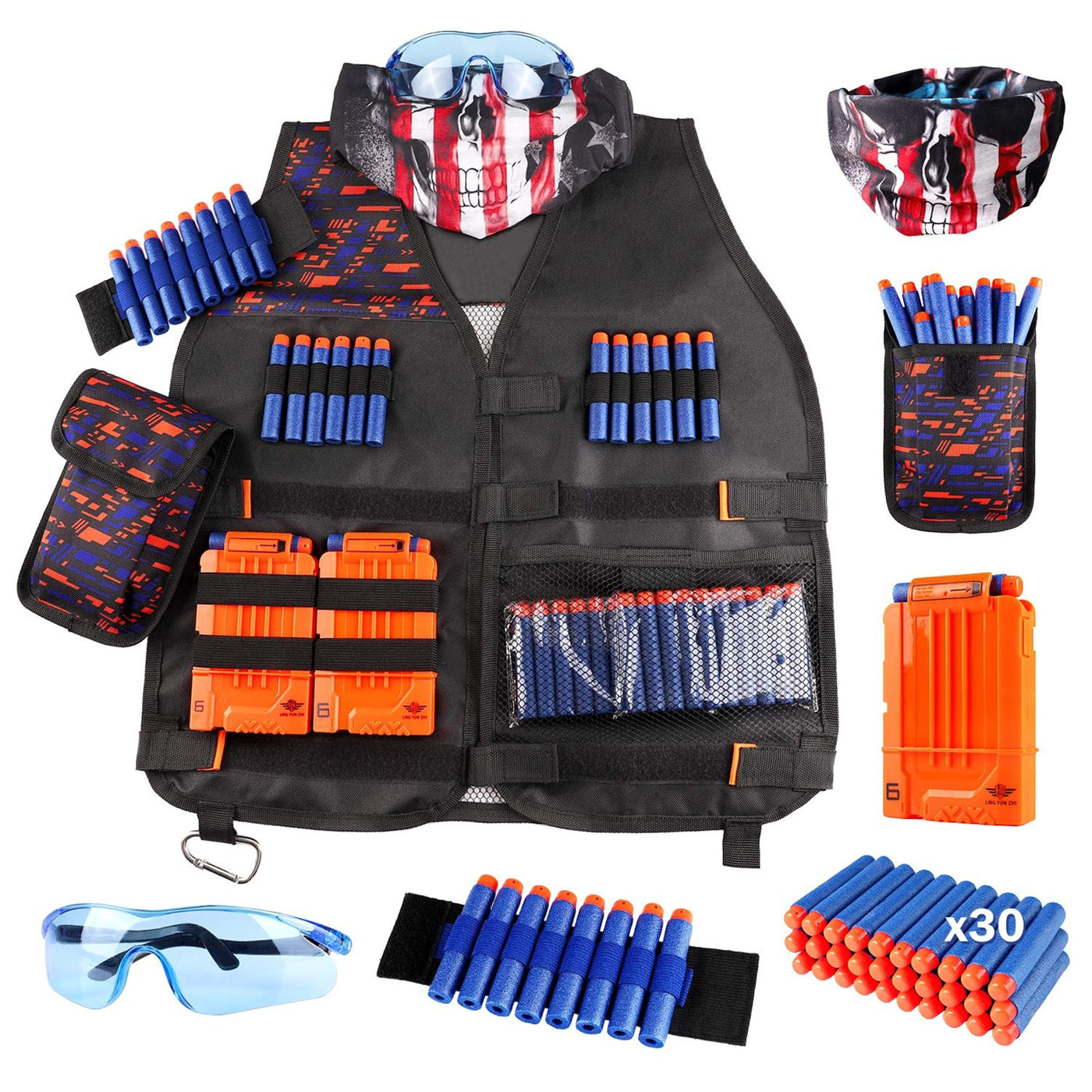 For Nerf NStrike Elite Series Game Kids Tactical Vest Suit Kit Set Outdoor Game Kids Tactical Vest Holder Kit 2021 New fashion - Black Opal PMC