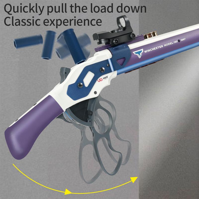 M1887 Gun Airsoft Shell Throwing Soft Bullet Gun Weapon For Shooting Paintball Traumat Pistol Machinegun Toys For Boys - Black Opal PMC