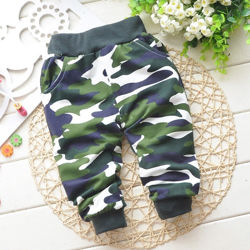 Lovely Camouflage Baby Pants: Stylish Comfort for Your Little Fashionista! - Black Opal PMC