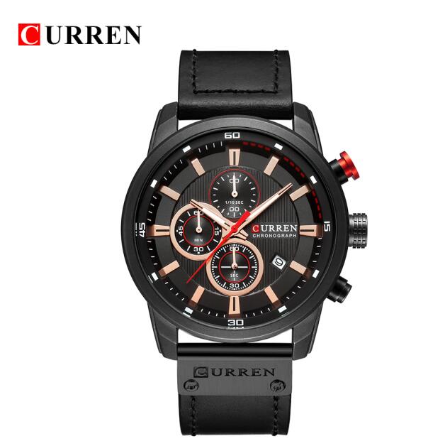 The Ultimate ChronoLux Leather Sports Watch for Men - Black Opal PMC