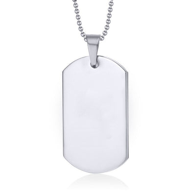 Bold and Chic Military Dog Tag Pendant Necklace - Black Opal PMC