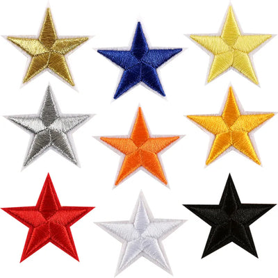 10pc 9 color stickers clothes 5 Star embroidery applique iron on patches