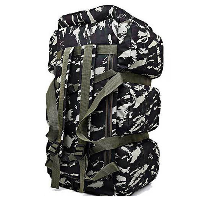 The Expeditionary Explorer: 90L Canvas Military Tactical Backpack - Black Opal PMC