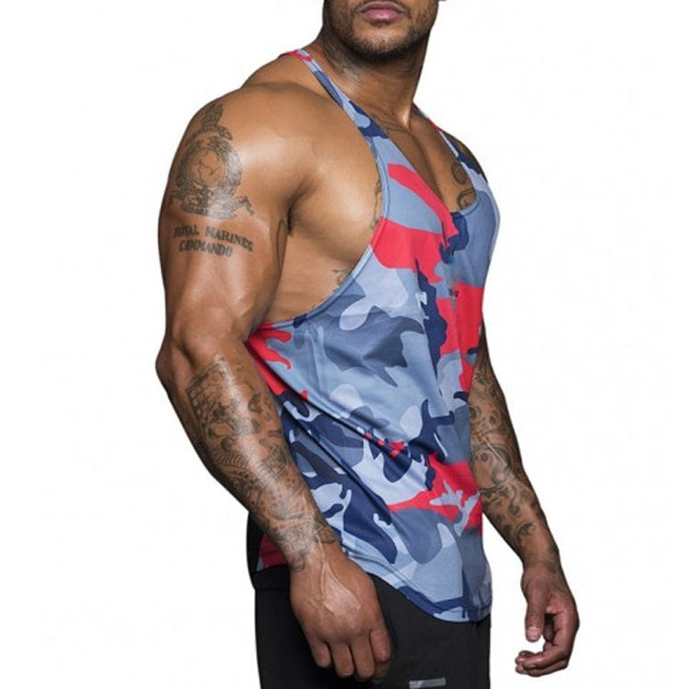 Camo Flex Mens Performance Tank Top - Black Opal PMC