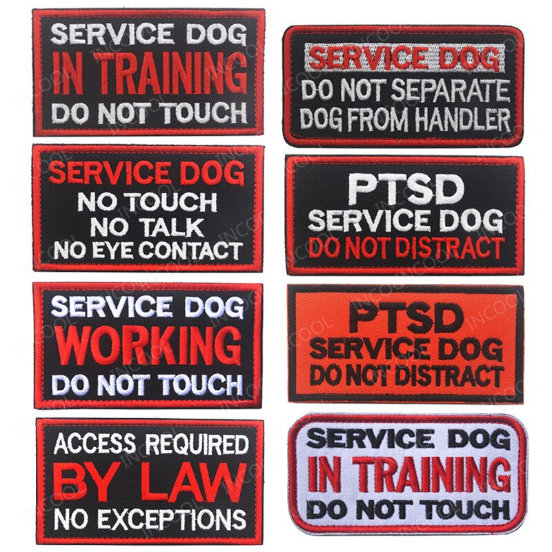 Embroidered Patches EMT Medic Medical Service Dog Patch Working Training Dog PTSD K9 Military Tactical Patches Embroidery Badges