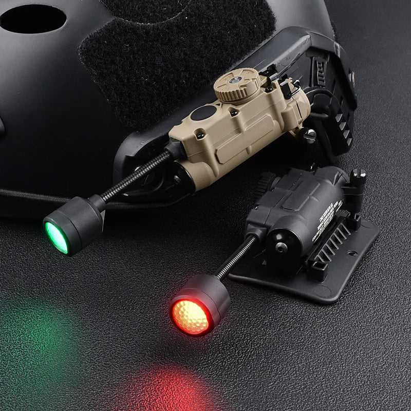 WADSN Sidewinder Tactical Helmet Strobe Light Red Green Blue White IR Light LED IFF FlashLight with Stalk Arc Rail Helmet Clip