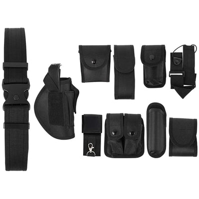 10In1 Tactical Security Duty Belts Multifunctional Gun Holster Flashlight Pouch Sets Utility Kit Belt Military Police Duty Belt