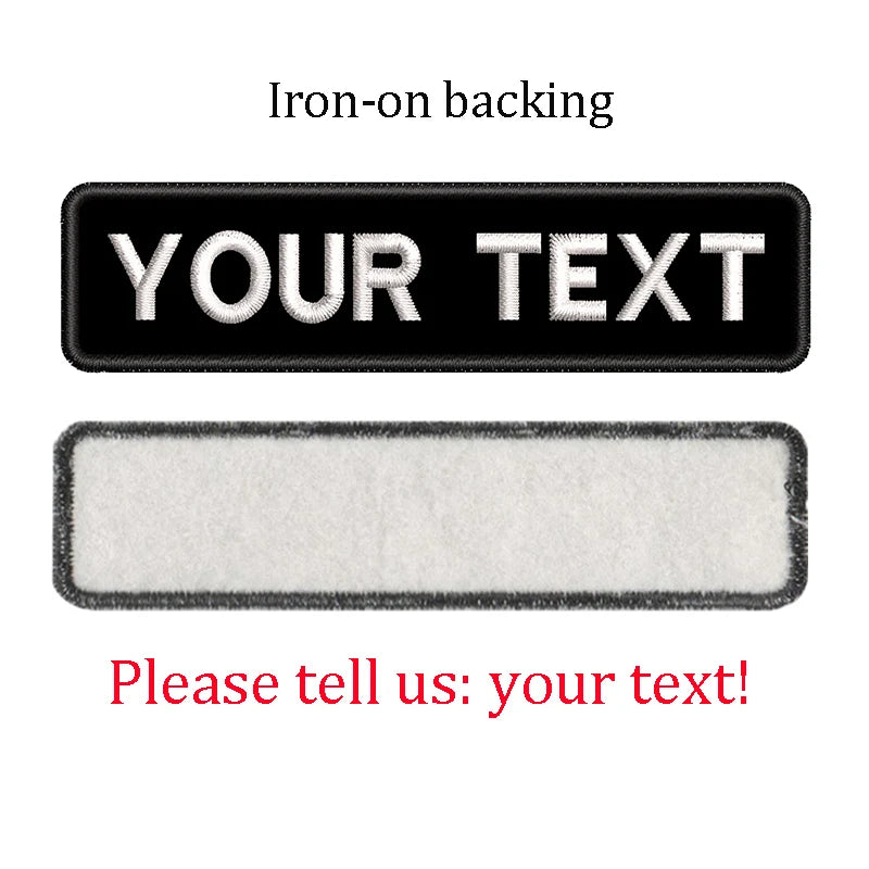 Your Text Name Patches Embroidered Personalized Stripes Badge Hook Backing Or Iron On For Clothing,Uniform,Hat Morale,Dog Collar