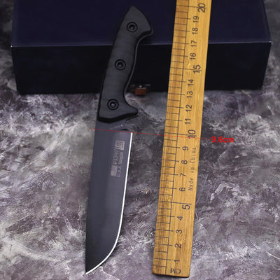 WPKOPYA(USA) Full Tang 440 Hunting Straight Knife +K Sheath, Camping survival knife, outdoor tactical knife