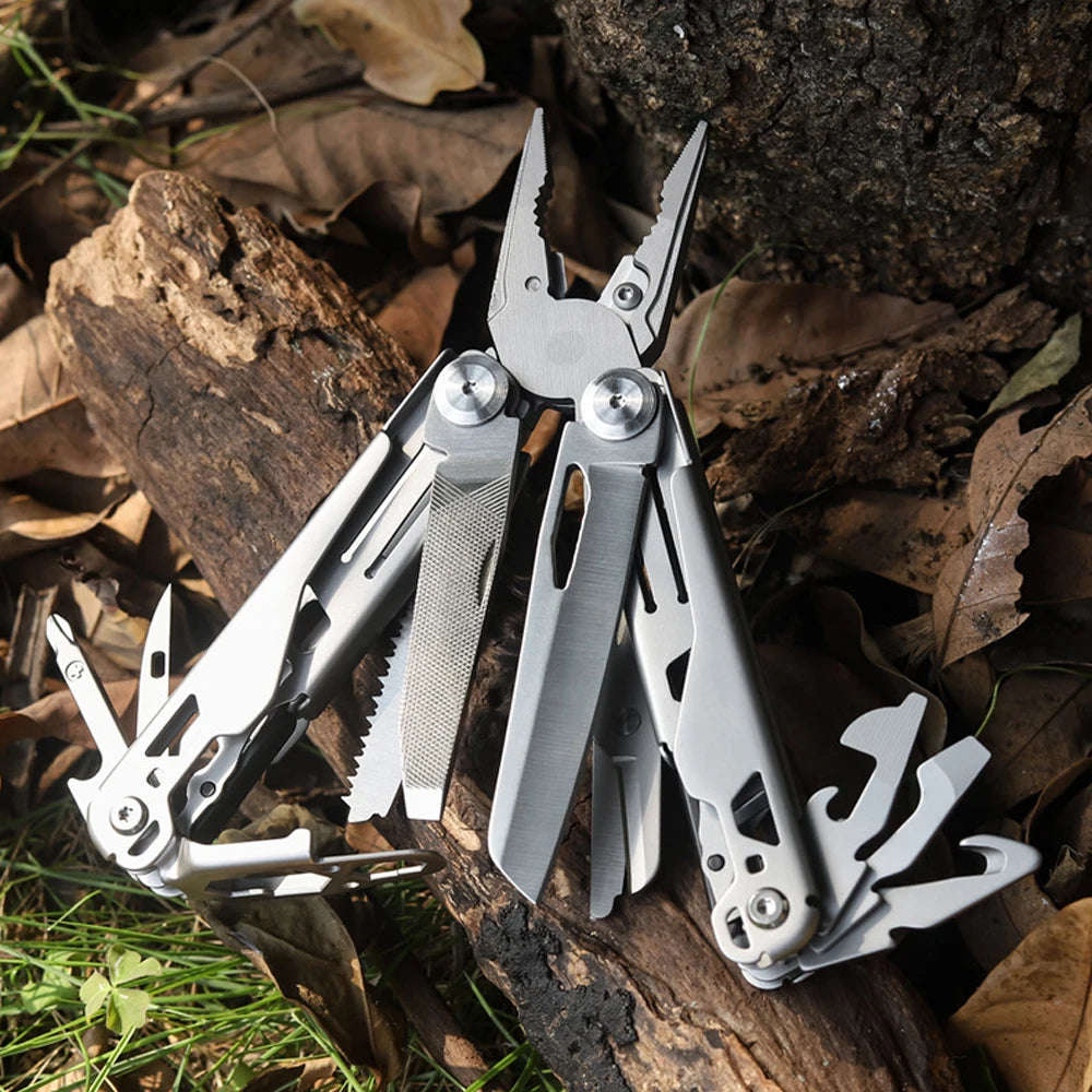 420 Steel Multitool Folding Knife 50Cr15Mov Camping Multifunctional Pliers Survival Military Tactical Knife With Nylon Bag