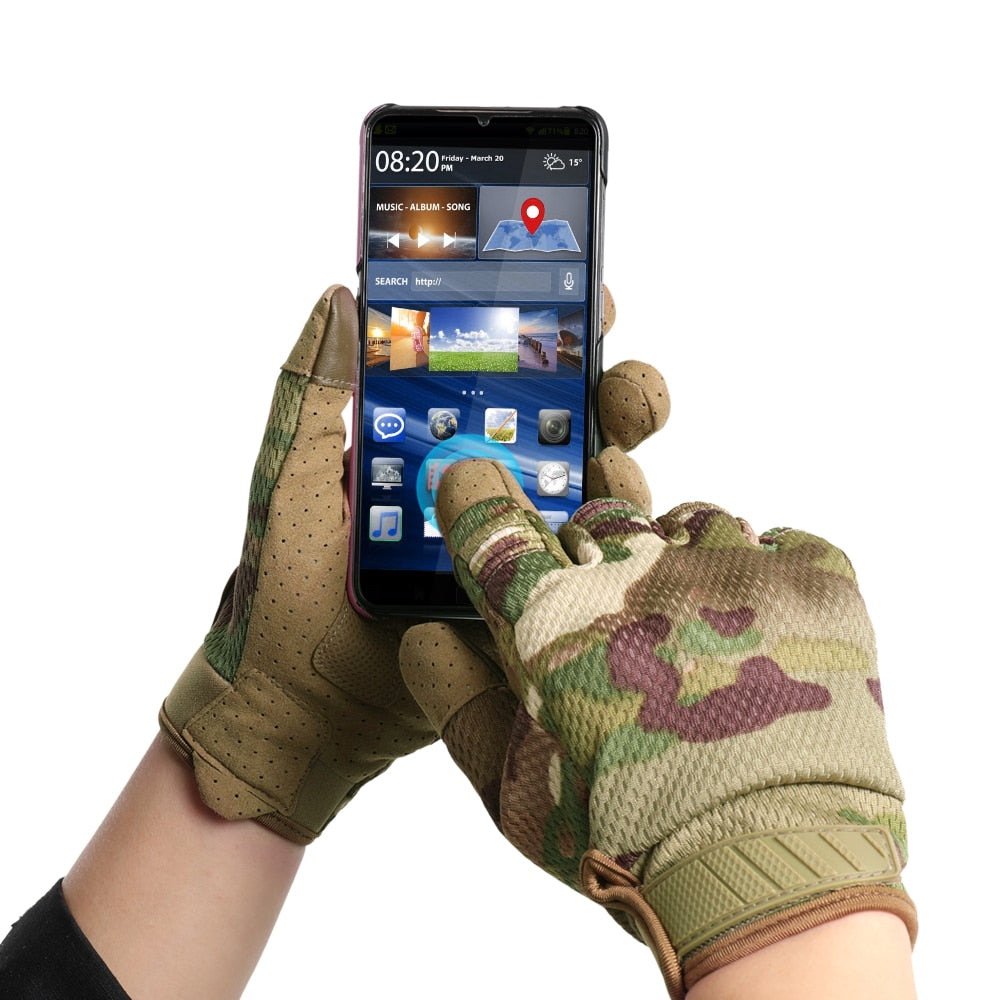 EliteGuard Multicam Tactical Gloves: Unbeatable Protection for Military and Shooting Enthusiasts - Black Opal PMC