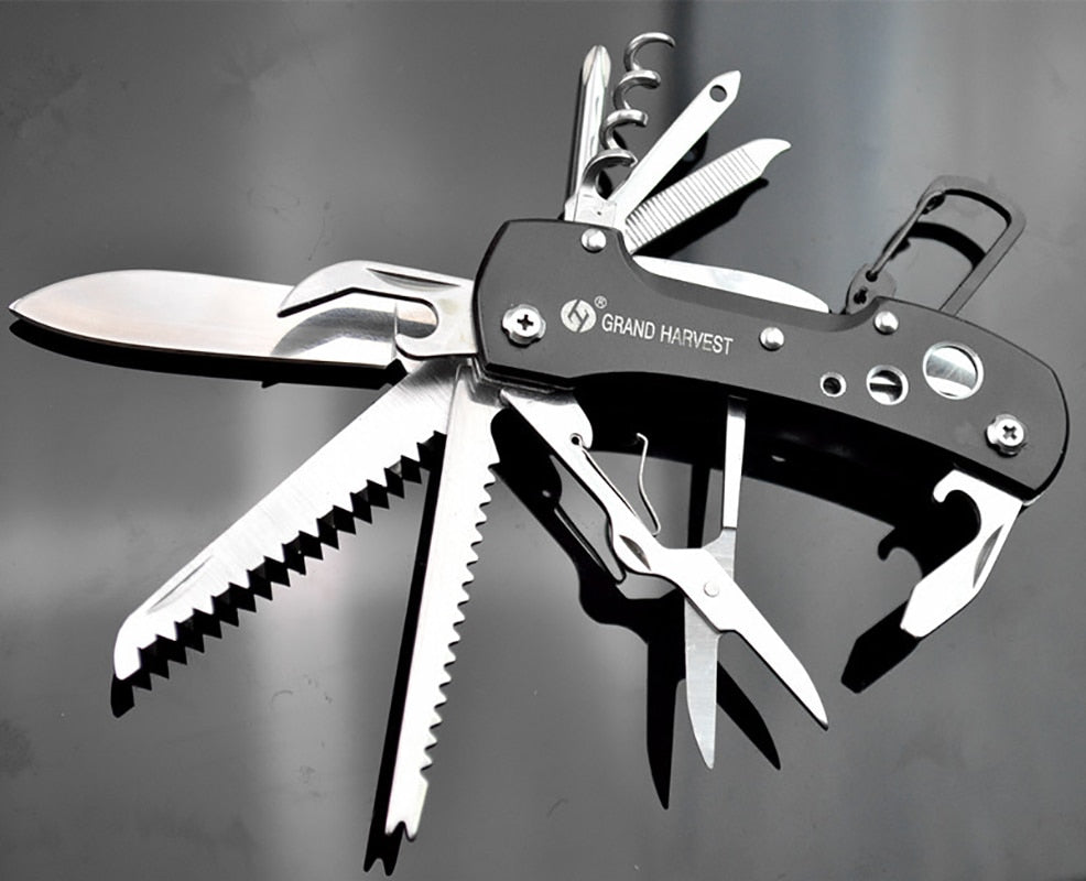 The Ultimate Outdoor Companion: The Adventure-Ready Folding Multitool - Black Opal PMC