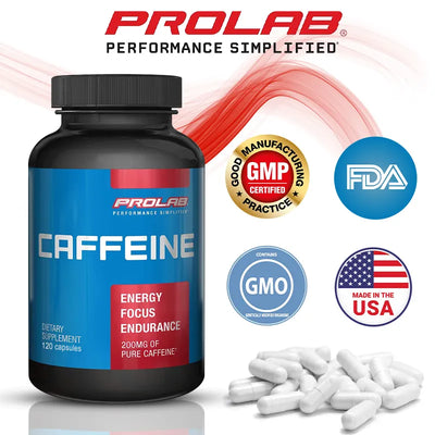 Maximum Potency Caffeine Capsules 200mg, Provide Energy and Focus, Reduce Fatigue, Increase Stamina,