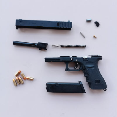 The Bullet Blaster Keychain: Mini Metal Desert Eagle Glock G17 - Black Opal PMC