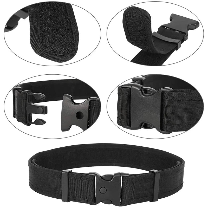 10In1 Tactical Security Duty Belts Multifunctional Gun Holster Flashlight Pouch Sets Utility Kit Belt Military Police Duty Belt