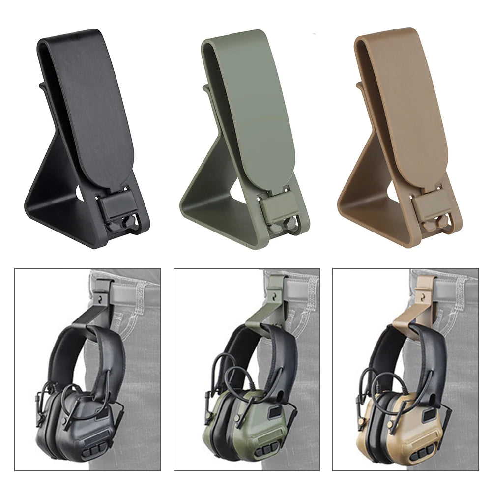 Tactical Headset Hang Buckle Hook Molle Quick Release Clip Hearing Protector for Belt Girdle Waist Hunting Military Accessories