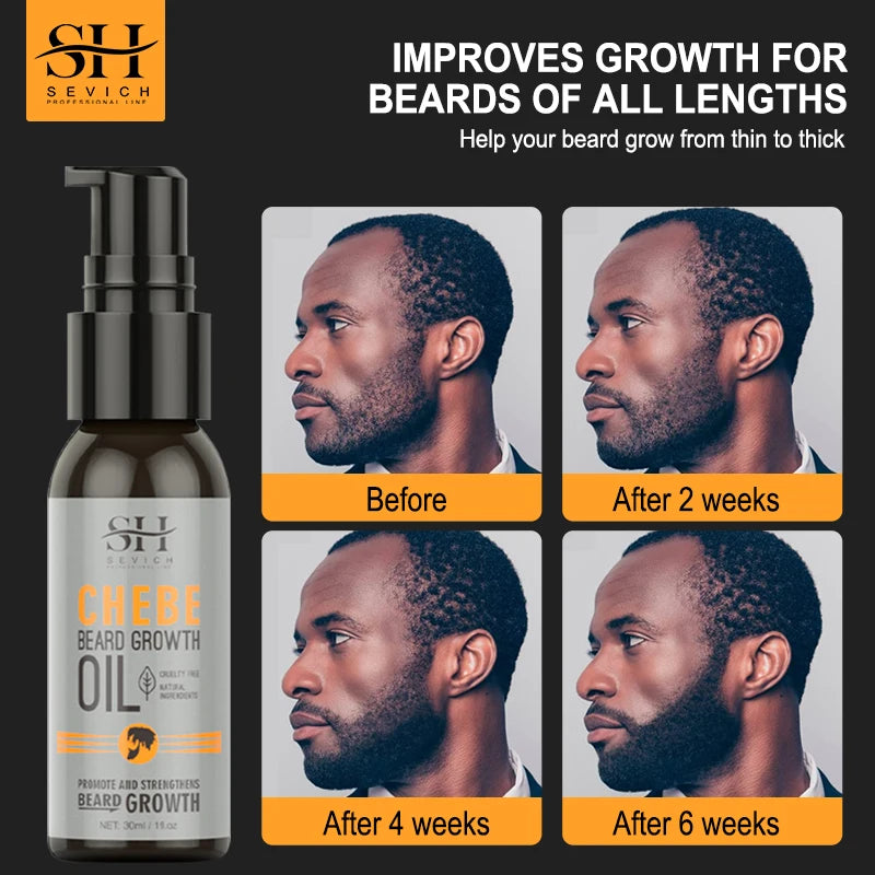 New 2023 Chebe Beard Growth Oil For Men Fast Effective Beard Growth Essential Hair Loss Treatment Product Sevich Beard Care 30ml