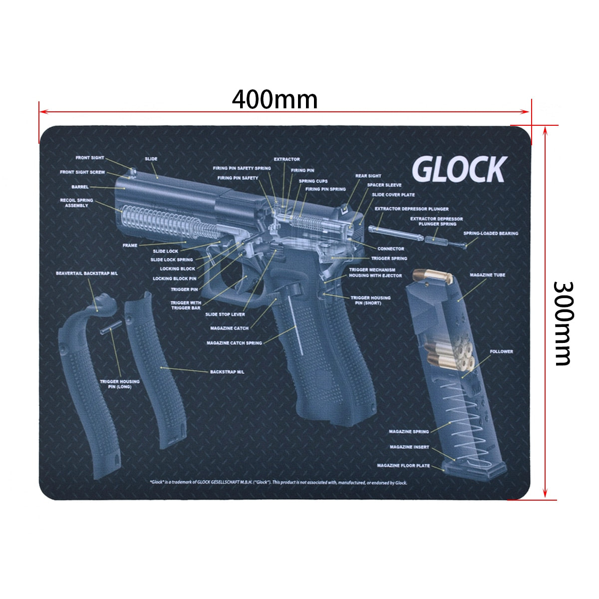 LAMBUL Gun Cleaning Rubber Mat Mouse Pad: The Ultimate Multitasker for Firearm Enthusiasts and Gamers - Black Opal PMC