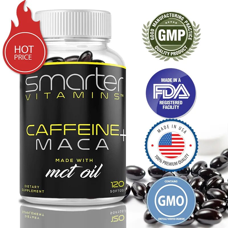 Caffeine Pills with Coconut MCT Oil & Maca Root