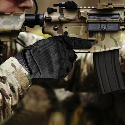 EliteGuard Multicam Tactical Gloves: Unbeatable Protection for Military and Shooting Enthusiasts - Black Opal PMC