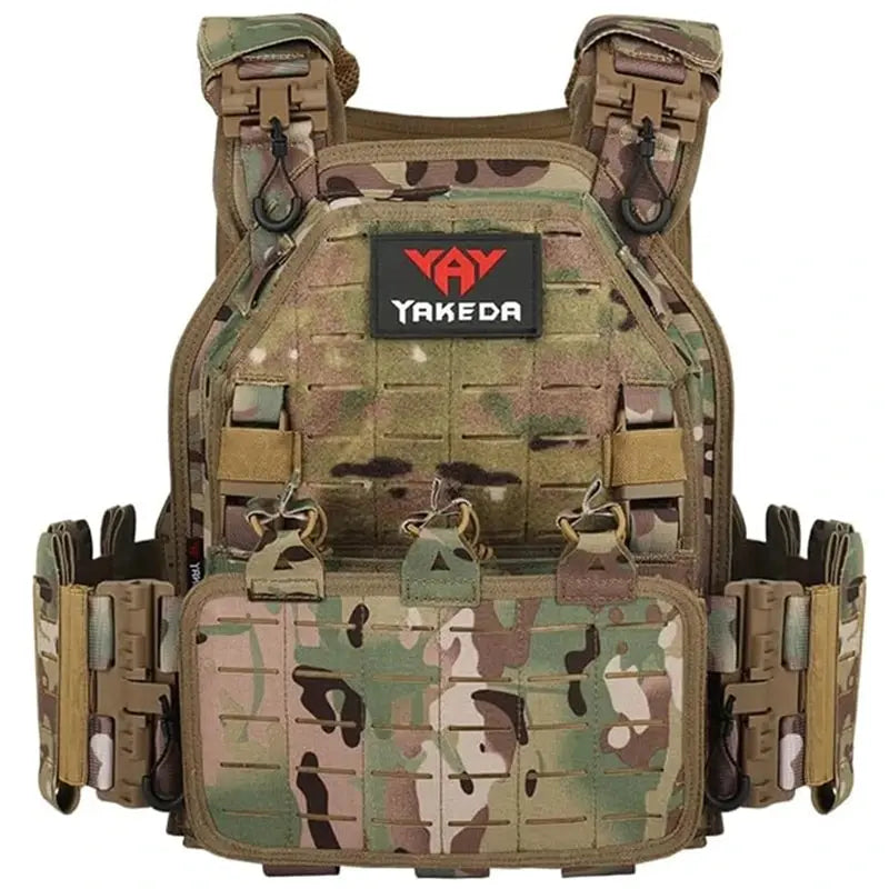 YAKEDA 6094 Combat Vest Outdoor Hunting Protective Shoulder, Adjustable Airsoft Plate Carrier 1000D Outdoor Tactical Vest