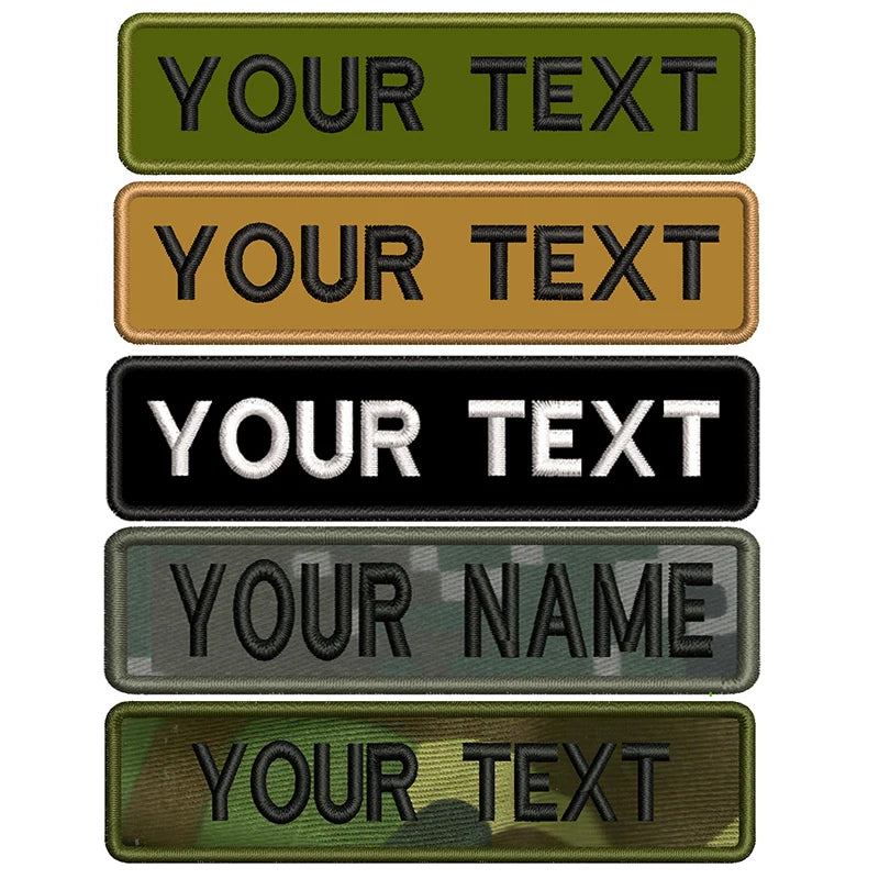 Your Text Name Patches Embroidered Personalized Stripes Badge Hook Backing Or Iron On For Clothing,Uniform,Hat Morale,Dog Collar