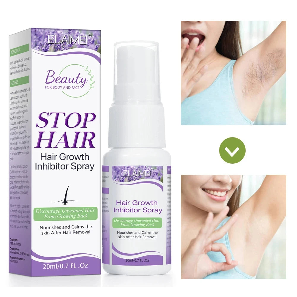 Permanant Hair Growth Removal Inhibitor Spray Beard Bikini Intimate Legs Body Armpit Painless Facial Stop Hair