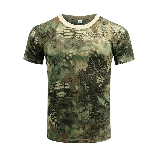 Stealth Mode Camo Men's Outdoor Tee: Embrace the Rugged Charm of Military-Inspired Fashion - Black Opal PMC