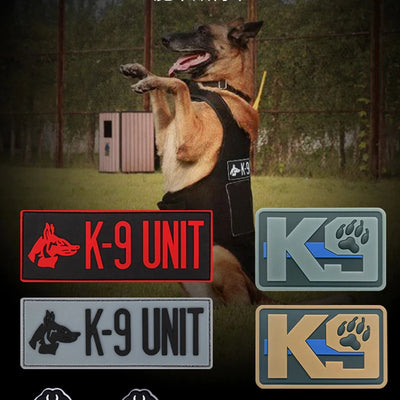 3D PVC K9 Rescue Service Dog Military Dog Hook and Loop Patch Badge Luminous Tactical Backpack Stick Clothing Reflective Armband