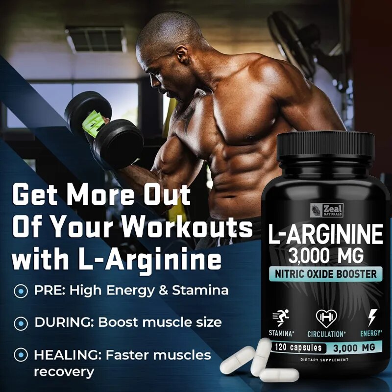 L-Arginine Boost Male Enhancement Capsule Supplement Build Stamina & Long Lasting Erections Increase Muscle Strength