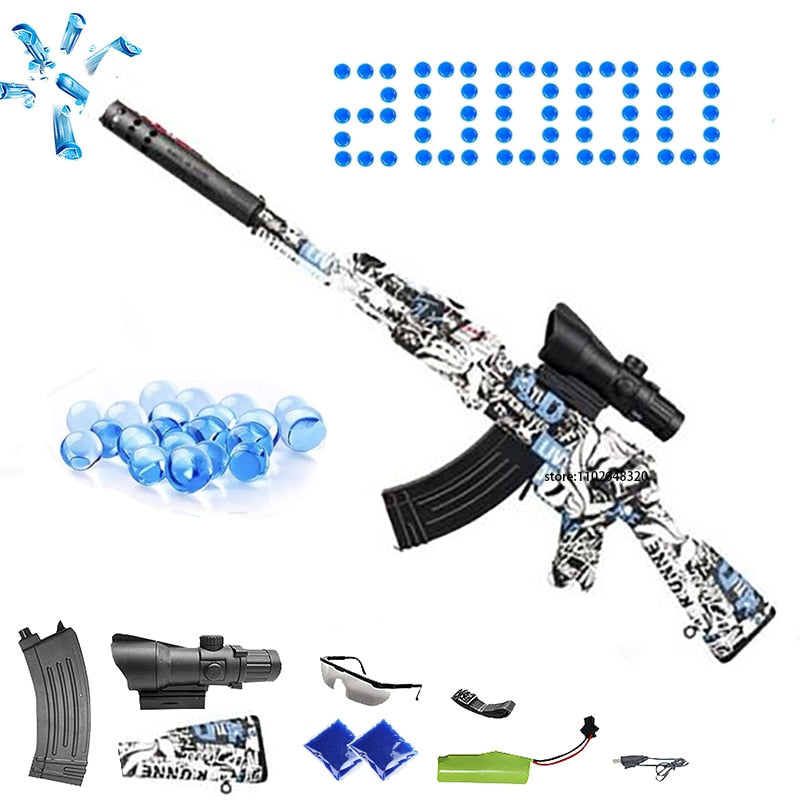 AK47 Gel Blaster blue white black - Black Opal PMC