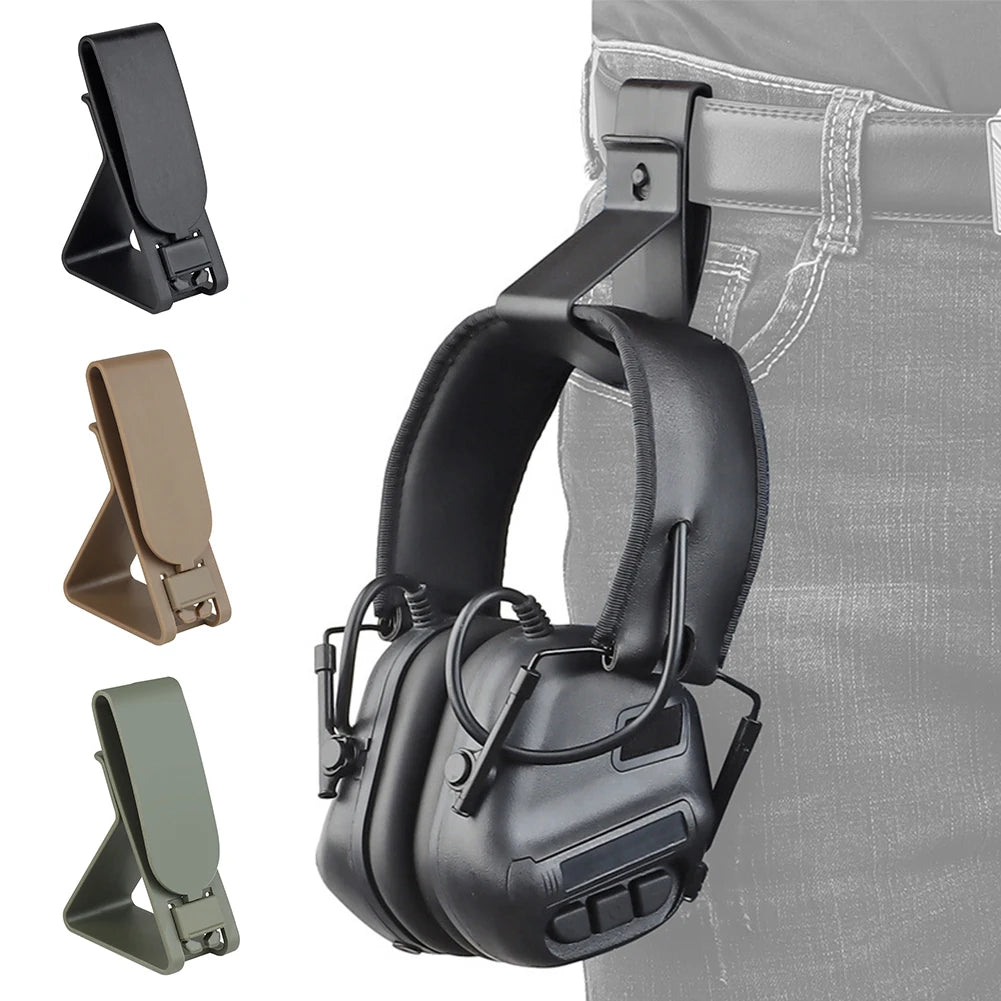 Tactical Headset Hang Buckle Hook Molle Quick Release Clip Hearing Protector for Belt Girdle Waist Hunting Military Accessories