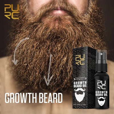 PURC Natural Beard Growth Oil Men Hair Growth Tools Fast Thicken Softener Grooming Treatment Beard Oil Nourishing Beard Care
