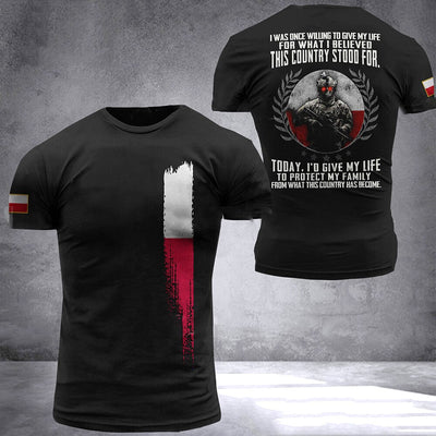 Polish Pride Men's T-Shirt - Military Edition - Black Opal PMC