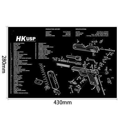 LAMBUL Gun Cleaning Rubber Mat Mouse Pad: The Ultimate Multitasker for Firearm Enthusiasts and Gamers - Black Opal PMC