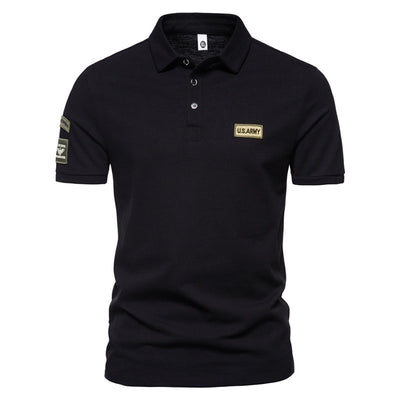 Rugged Elegance: The Commando Polo Shirt - Black Opal PMC