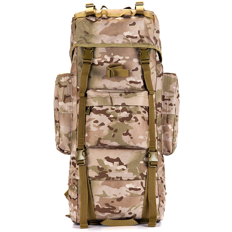 The Adventurer's Arsenal: 70L Tactical Expedition Backpack - Black Opal PMC