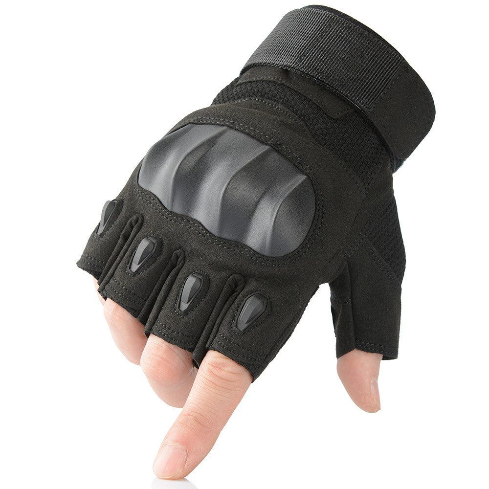 Combat Elite Touchscreen Leather Tactical Gloves - Black Opal PMC