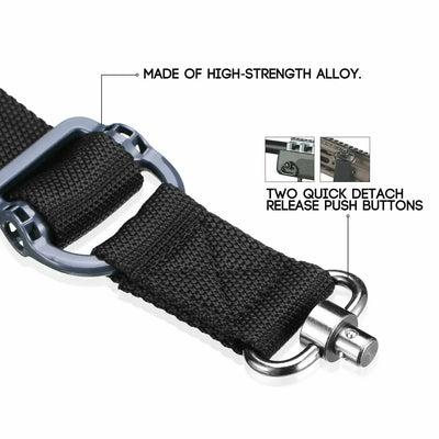 1 Pc Adjustable MS4 Tactical Quick Detach QD 1 or 2 Point Multi Mission 1.25" Rifle Sling Quick Release Single Point Rifle Sling