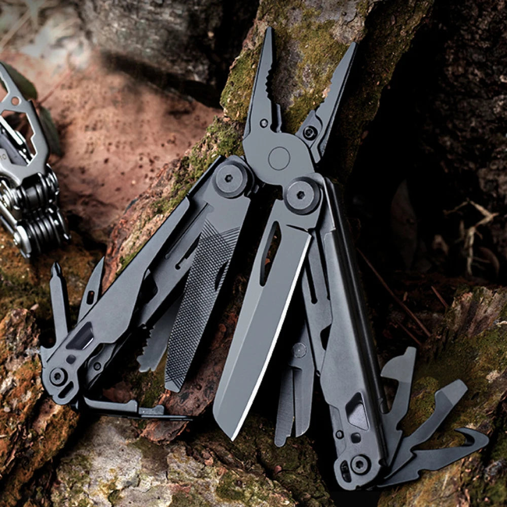 420 Steel Multitool Folding Knife 50Cr15Mov Camping Multifunctional Pliers Survival Military Tactical Knife With Nylon Bag