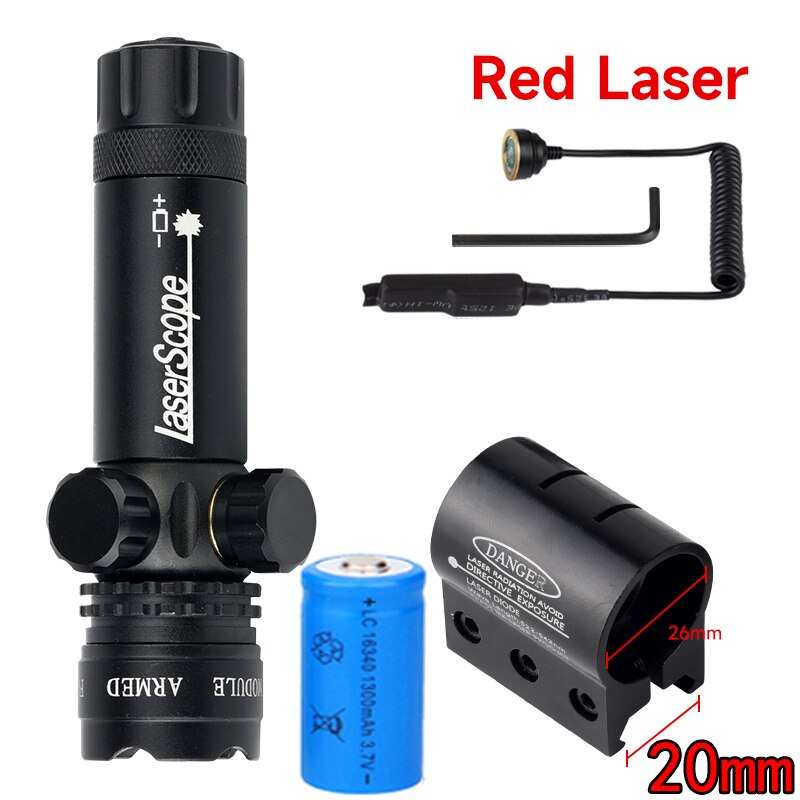 Green Laser Dot Sight with Adjustable Red Laser Pointer - Tactical Hunting Rifle Gun Scope - Black Opal PMC