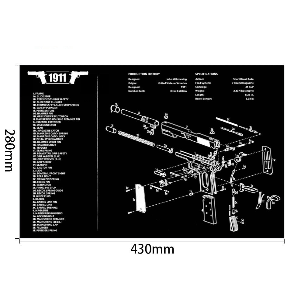 LAMBUL Gun Cleaning Rubber Mat Mouse Pad: The Ultimate Multitasker for Firearm Enthusiasts and Gamers - Black Opal PMC