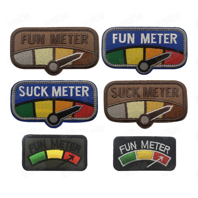 3D Embroidery Patch Full Color Fun Meter Embroidered Patches Tactical Combat Emblem Appliques Embroidered Badges