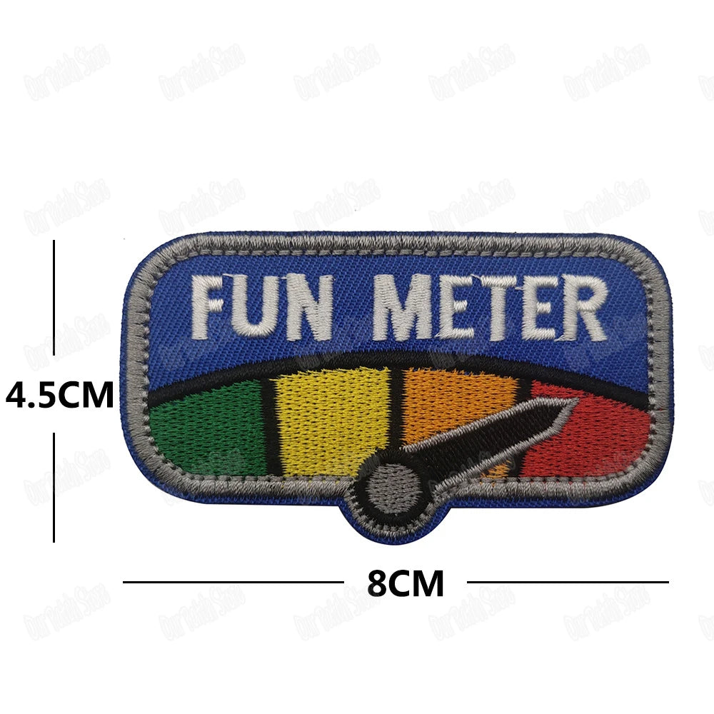 3D Embroidery Patch Full Color Fun Meter Embroidered Patches Tactical Combat Emblem Appliques Embroidered Badges