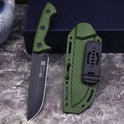 WPKOPYA(USA) Full Tang 440 Hunting Straight Knife +K Sheath, Camping survival knife, outdoor tactical knife