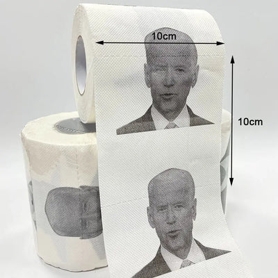 1roll Joe Biden Pattern Toilet Paper Roll Novelty Gift Bathroom Paper Towel FunnyHome Paper 150 Sheets