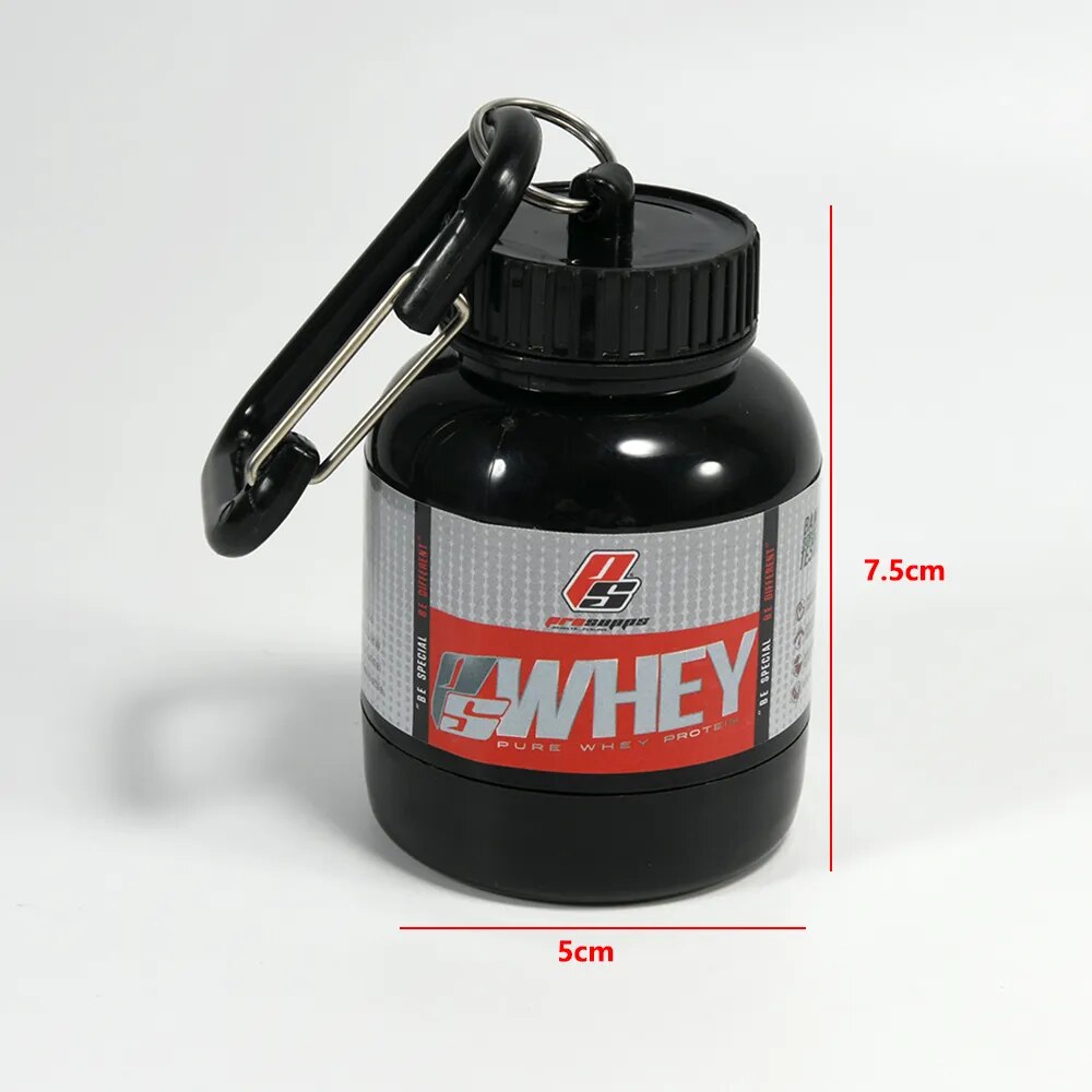 Portable Protein Powder Bottle With Whey Keychain Health Funnel Medicine Box