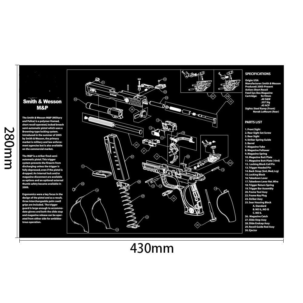 LAMBUL Gun Cleaning Rubber Mat Mouse Pad: The Ultimate Multitasker for Firearm Enthusiasts and Gamers - Black Opal PMC