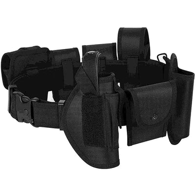 10In1 Tactical Security Duty Belts Multifunctional Gun Holster Flashlight Pouch Sets Utility Kit Belt Military Police Duty Belt